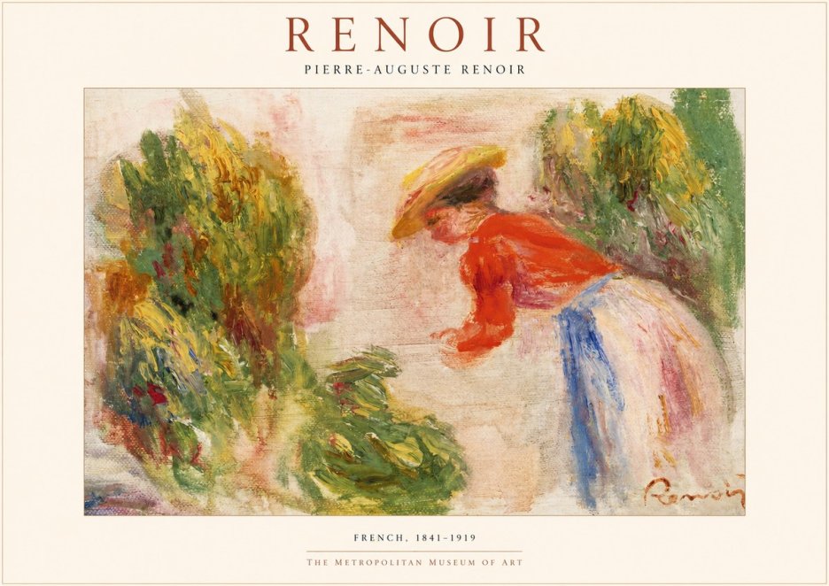 Renoir Woman in a Garden No1 - Póster