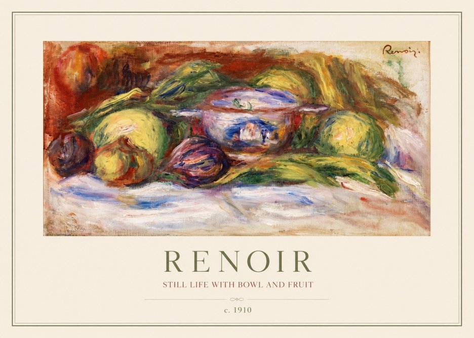 Renoir Still Life with Bowl and Fruit No1 - Póster