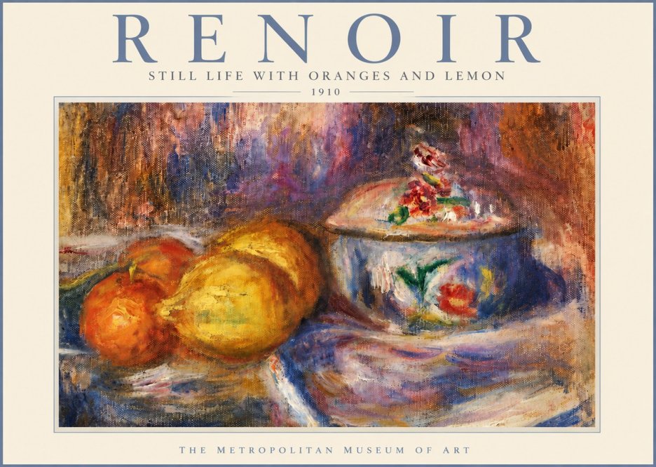 Renoir Still Life with Oranges and Lemon No3 - Póster