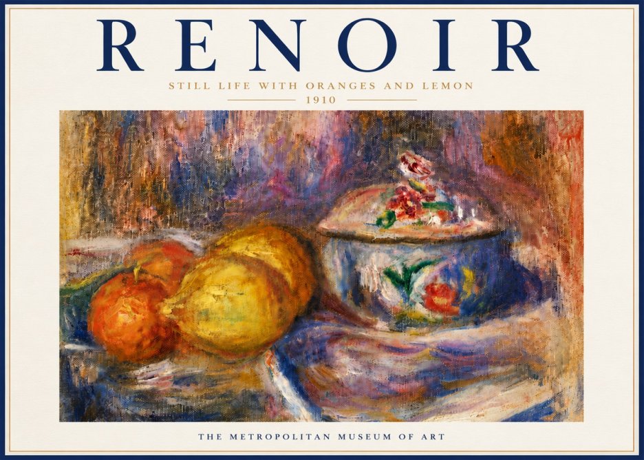 Renoir Still Life with Oranges and Lemon No6 - Póster