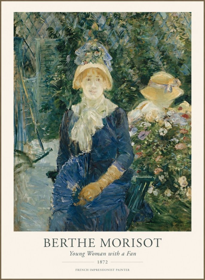 Berthe Morisot Young Woman with a Fan I No1 - Póster