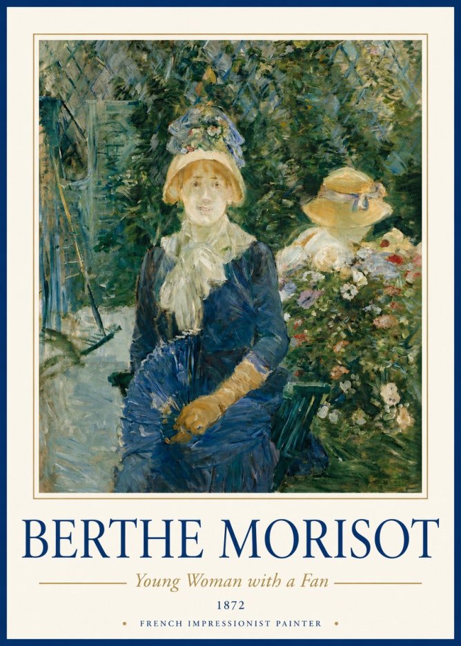 Berthe Morisot Young Woman with a Fan I No3 - Póster