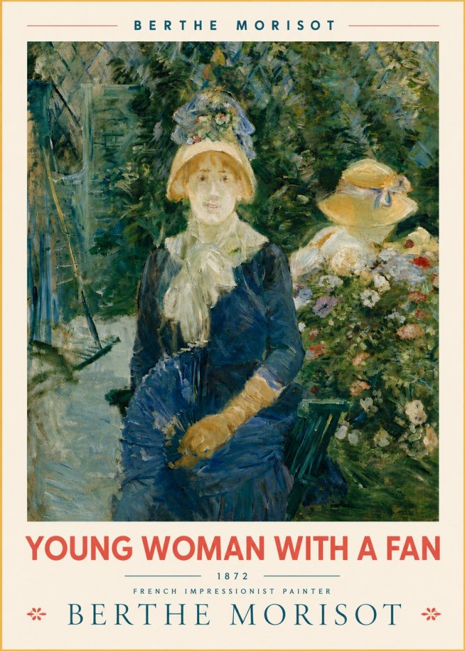 Berthe Morisot Young Woman with a Fan I No6 - Póster