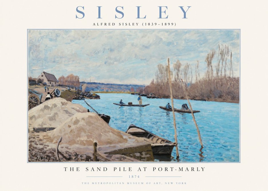 Sisley The Sand Pile at Port-marly No2 - Póster