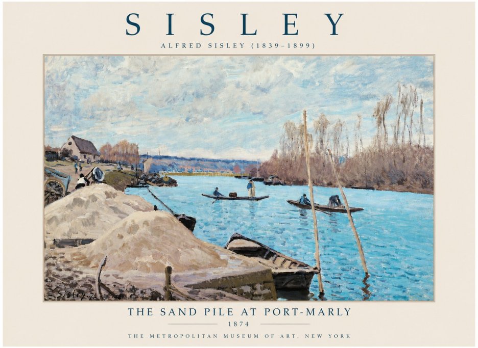 Sisley The Sand Pile at Port-marly No3 - Póster