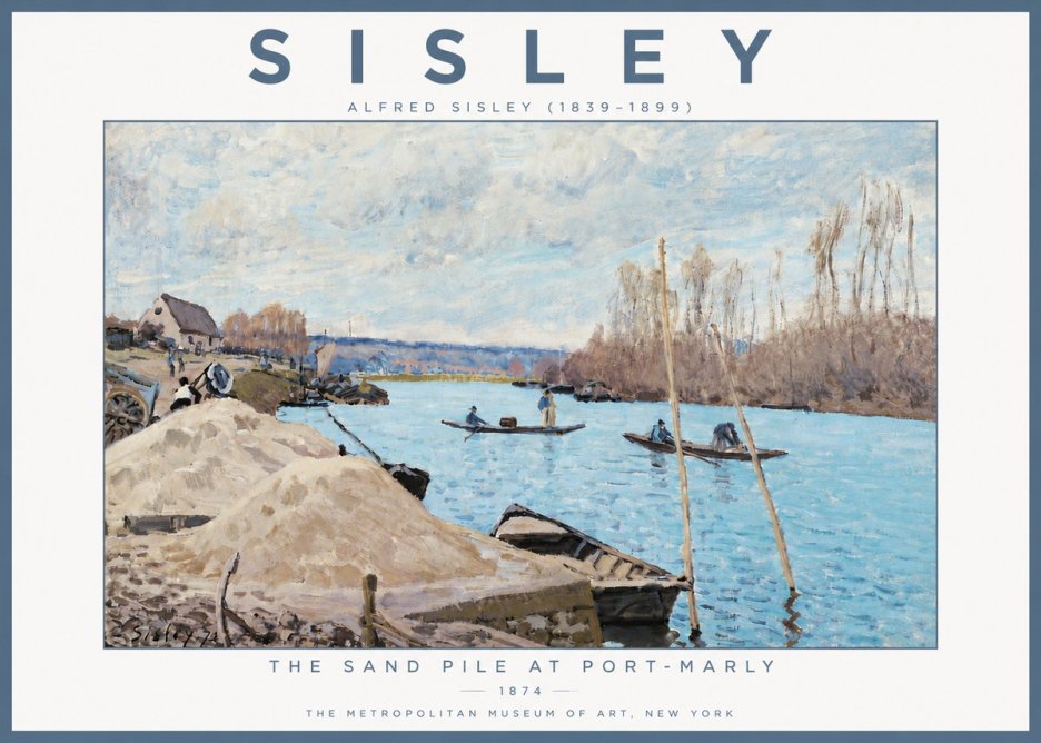 Sisley The Sand Pile at Port-marly No5 - Póster