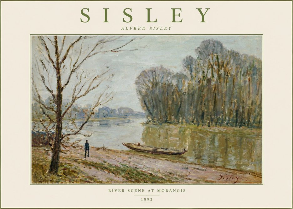 Sisley River Scene at Morangis No3 - Póster