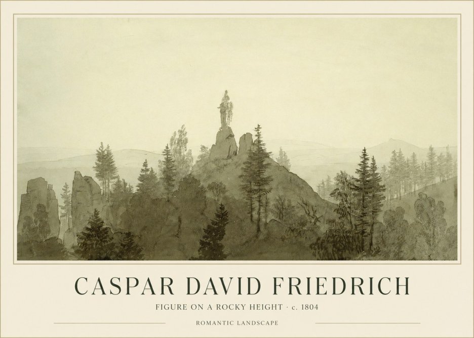 Caspar David Friedrich Figure on a Rocky Height No1 - Póster