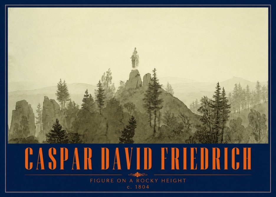 Caspar David Friedrich Figure on a Rocky Height No2 - Póster