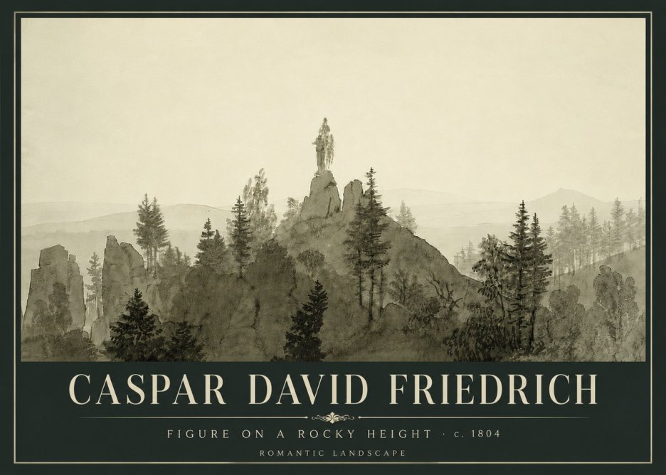 Caspar David Friedrich Figure on a Rocky Height No6 - Póster