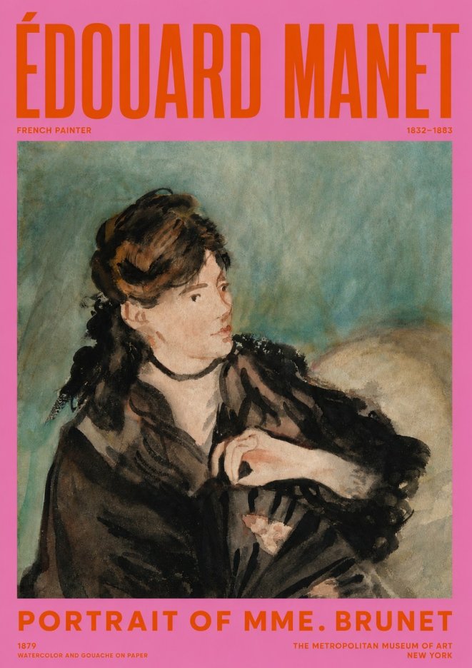 Édouard Manet Portrait of Mme. Brunet No2 - Póster