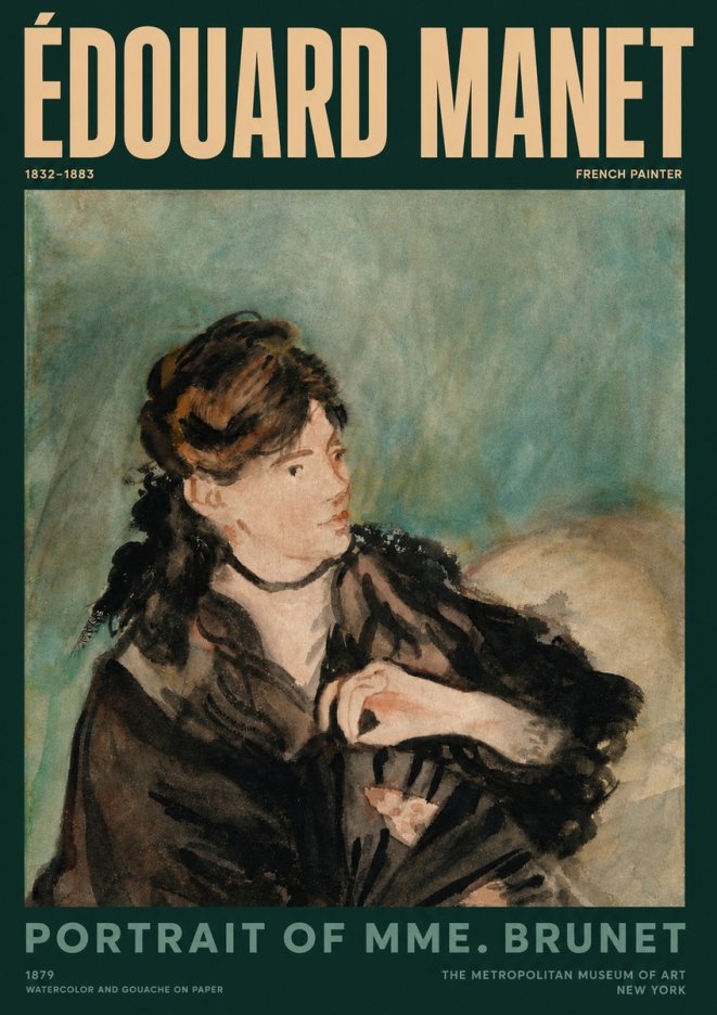 Édouard Manet Portrait of Mme. Brunet No3 - Póster
