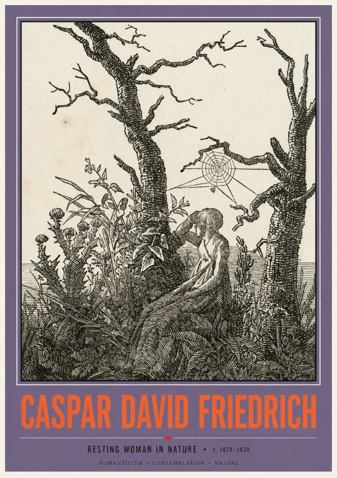 Caspar David Friedrich Resting Woman in Nature No2 - Póster