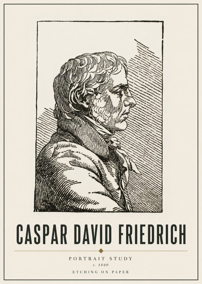 Caspar David Friedrich Portrait Study No4 - Póster