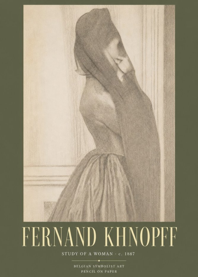 Fernand Khnopff Study of a Woman No3 - Póster