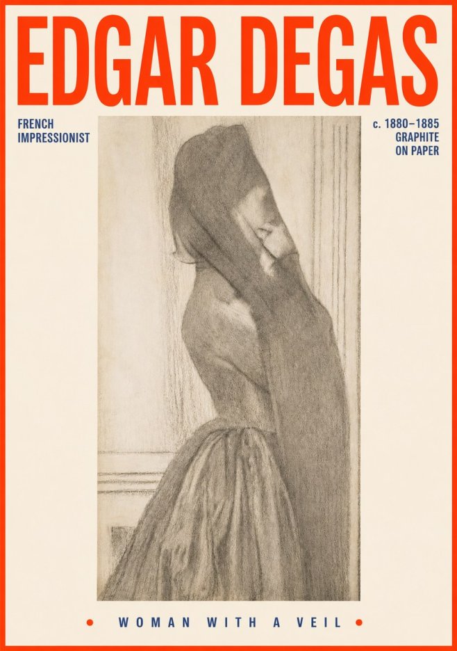 Edgar Degas Woman with a Veil No4 - Póster
