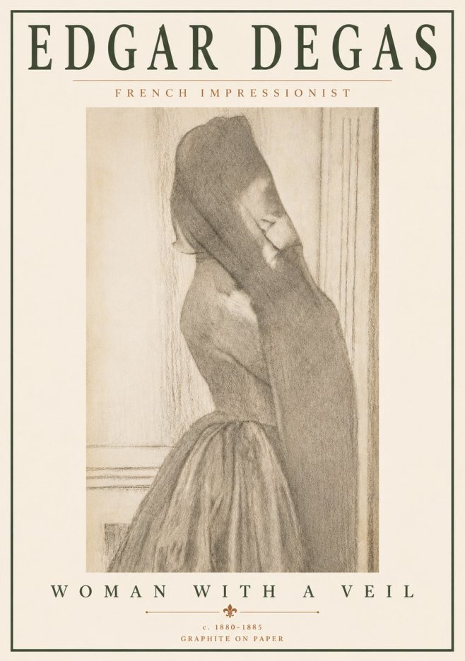Edgar Degas Woman with a Veil No6 - Póster