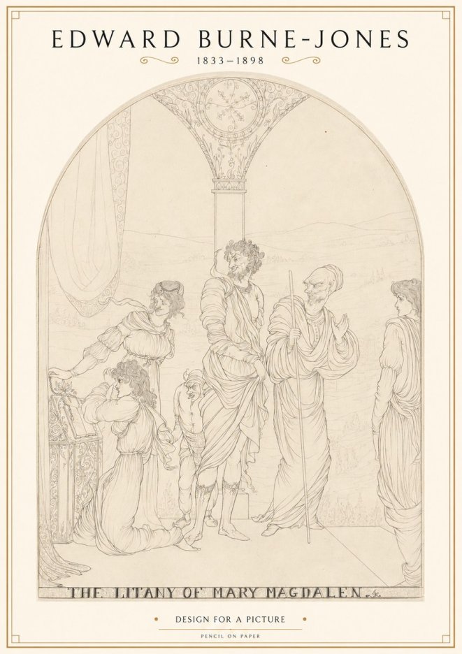 Edward Burne-Jones The Litany of Mary Magdalen No1 - Póster