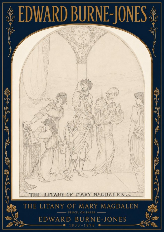 Edward Burne-Jones The Litany of Mary Magdalen No4 - Póster