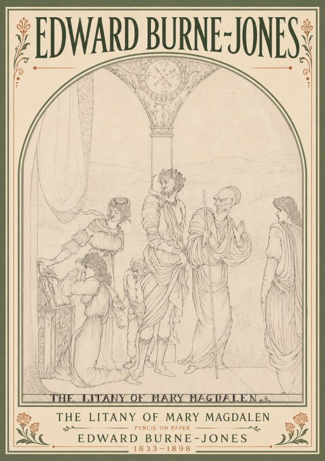 Edward Burne-Jones The Litany of Mary Magdalen No6 - Póster