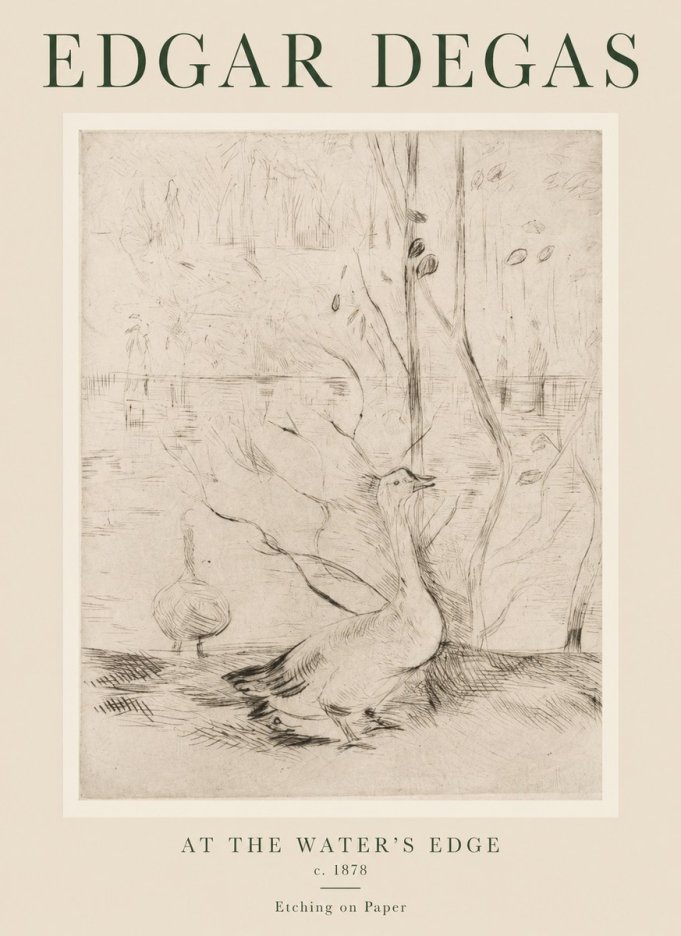 Edgar Degas At the Water's Edge No1 - Póster
