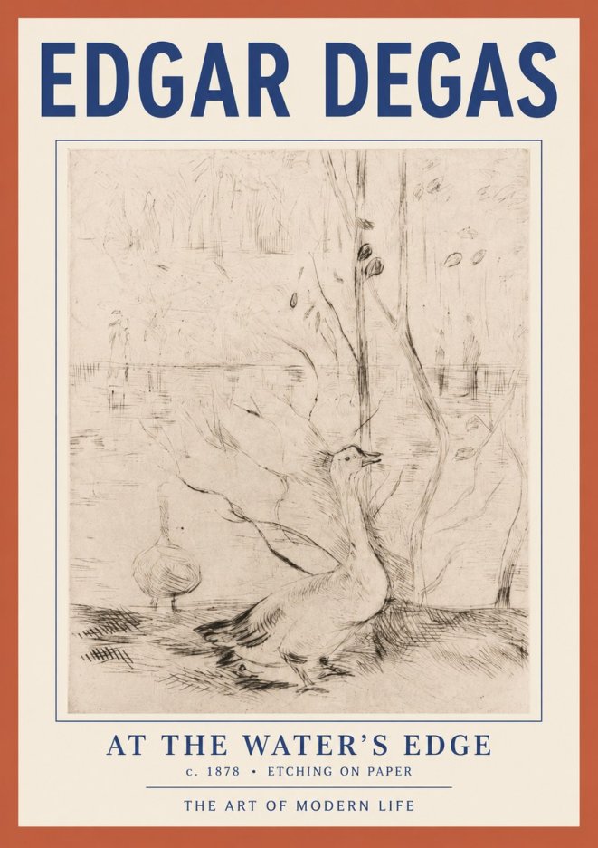 Edgar Degas At the Water's Edge No2 - Póster