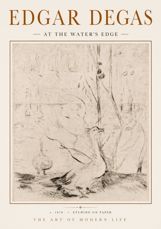 Edgar Degas At the Water's Edge No5 - Póster