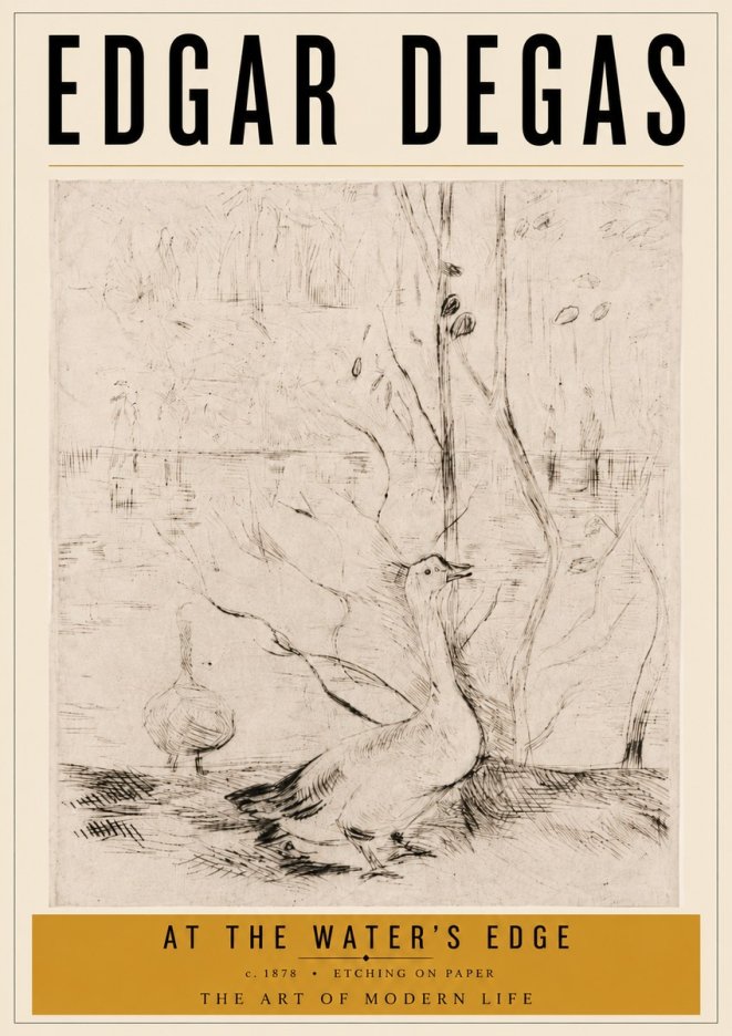 Edgar Degas At the Water's Edge No6 - Póster