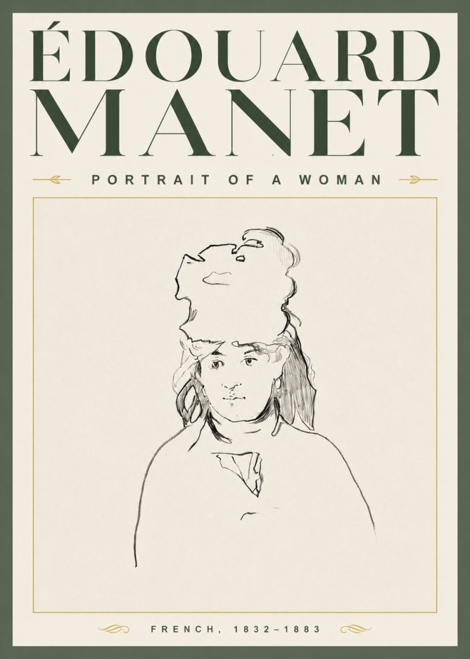 Édouard Manet Portrait of a Woman No3 - Póster