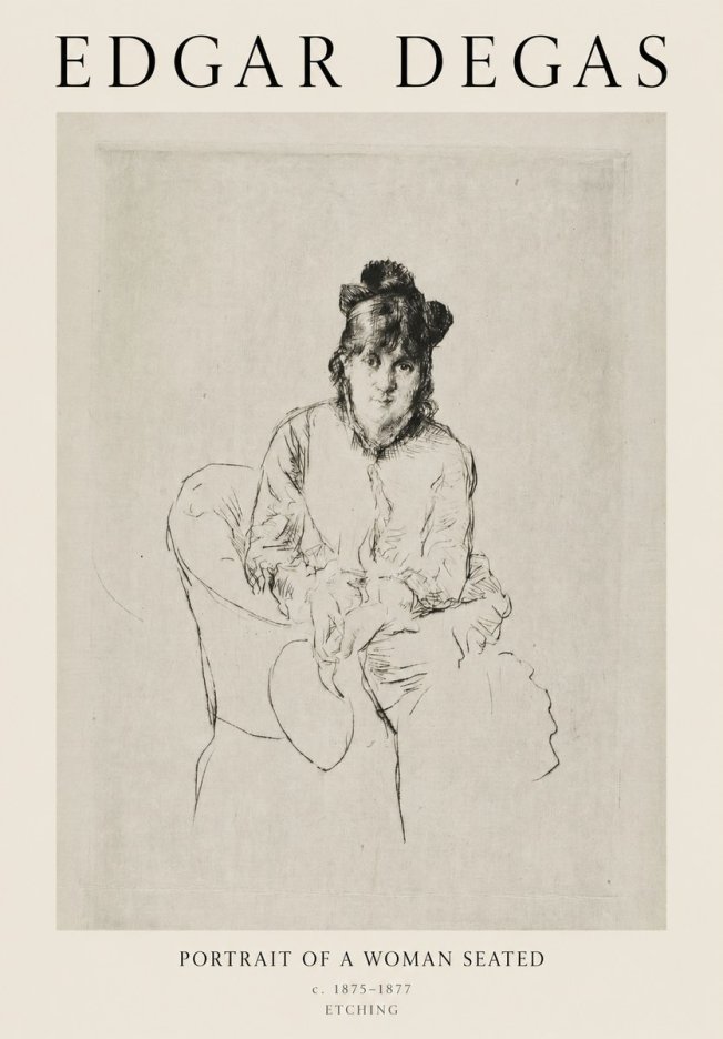 Edgar Degas Portrait of a Woman Seated No1 - Póster