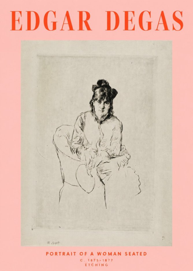 Edgar Degas Portrait of a Woman Seated No2 - Póster