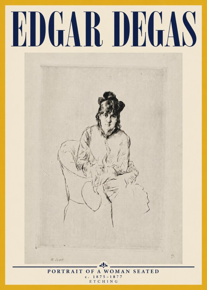 Edgar Degas Portrait of a Woman Seated No5 - Póster