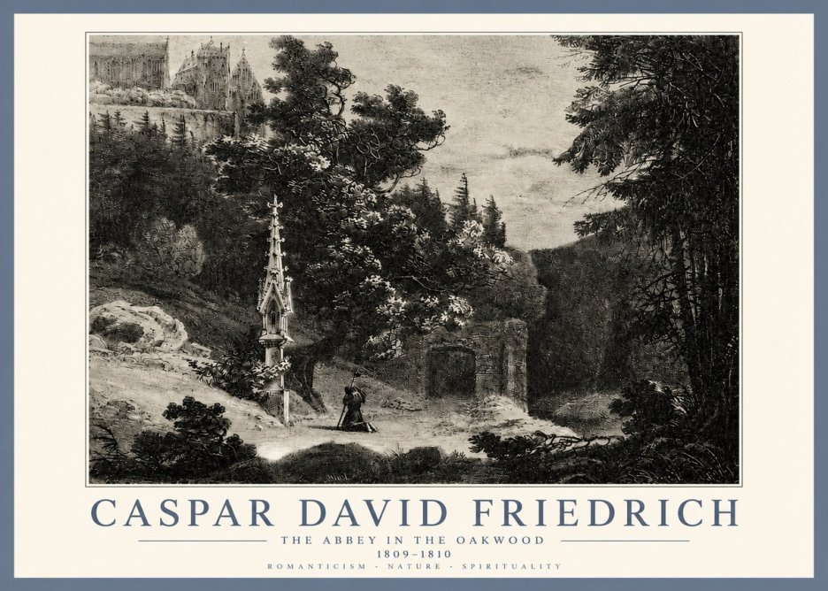 Caspar David Friedrich The Abbey in the Oakwood No3 - Póster