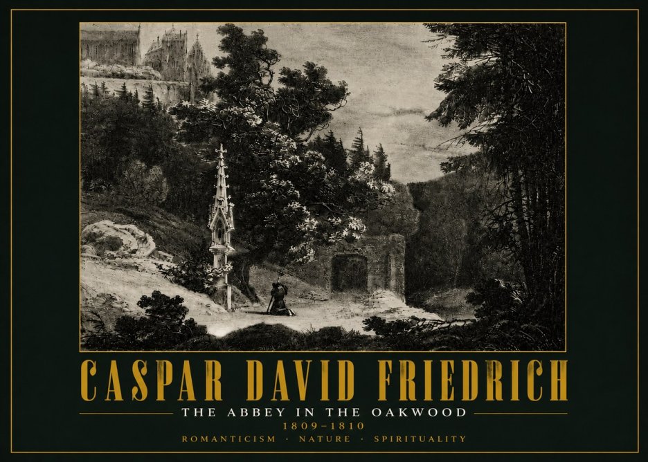 Caspar David Friedrich The Abbey in the Oakwood No5 - Póster