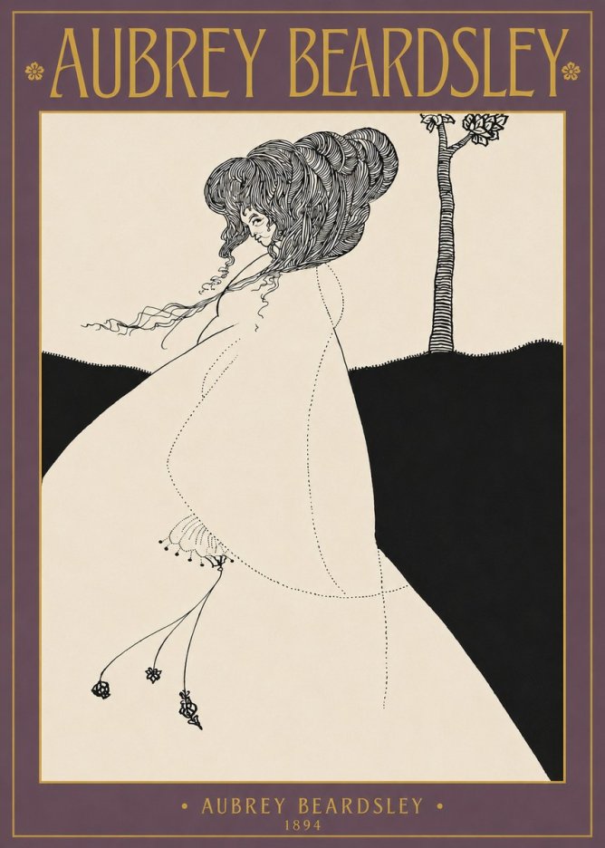 Aubrey Beardsley The Pallid Princess No2 - Póster