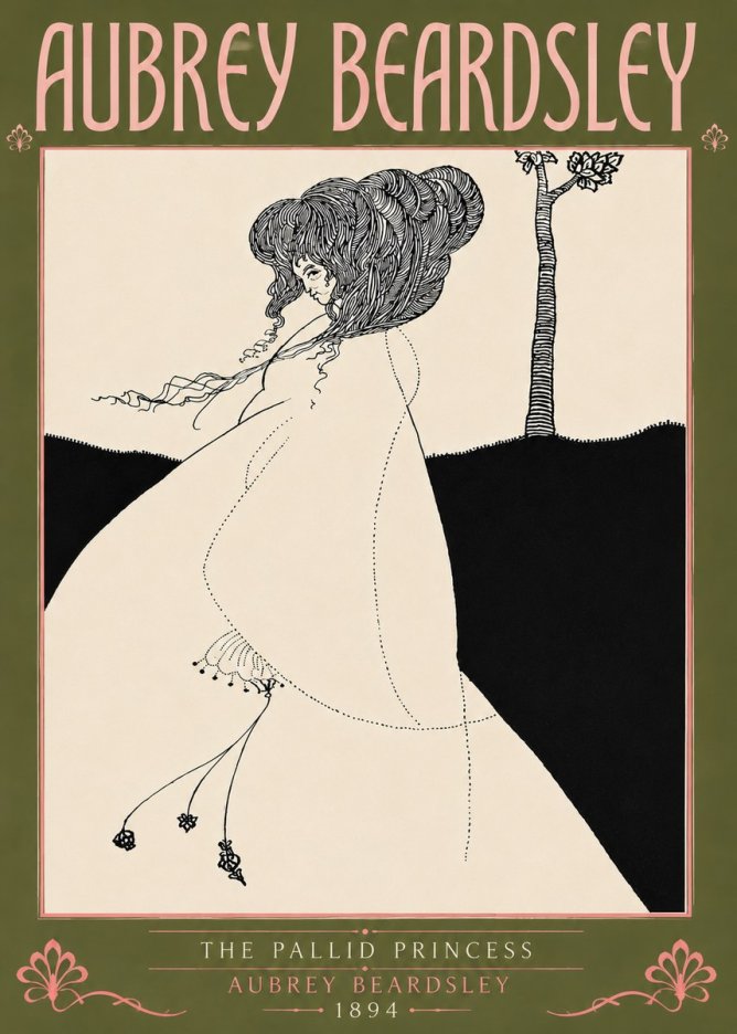 Aubrey Beardsley The Pallid Princess No5 - Póster