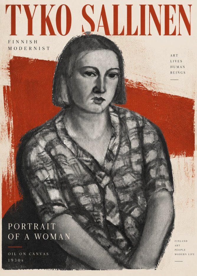 Tyko Sallinen Portrait of a Woman I No2 - Póster