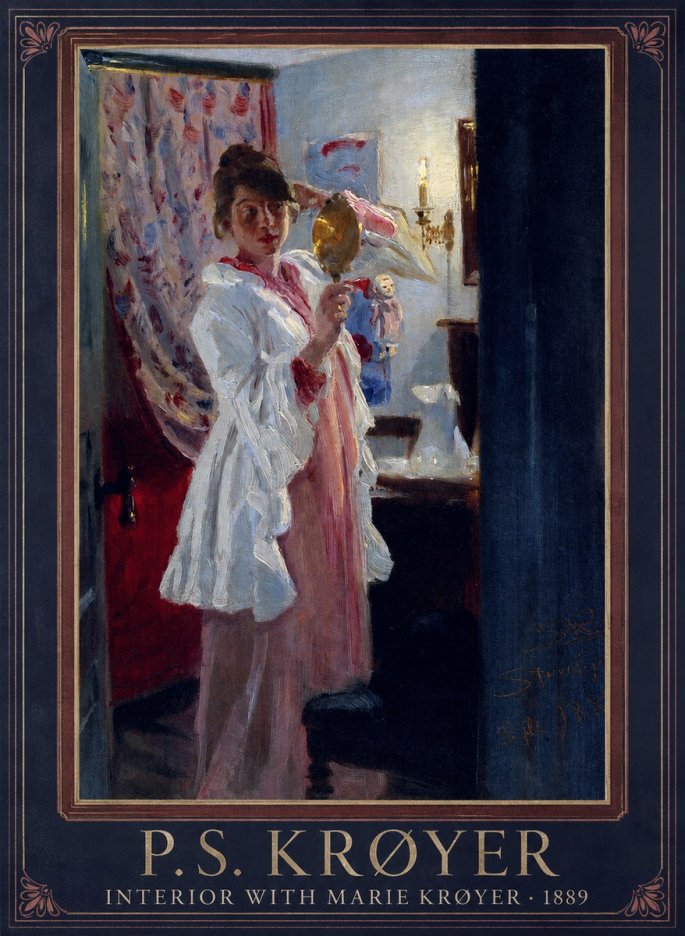 P.S. Krøyer Interior with Marie Krøyer No1 - Póster