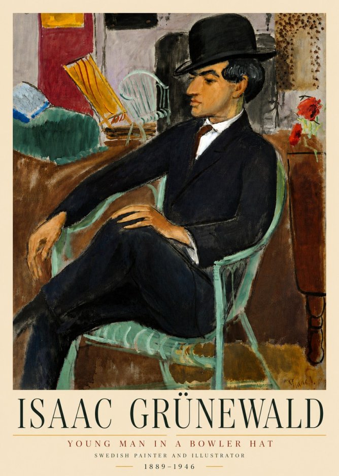 Isaac Grünewald Young Man in a Bowler Hat No4 - Póster