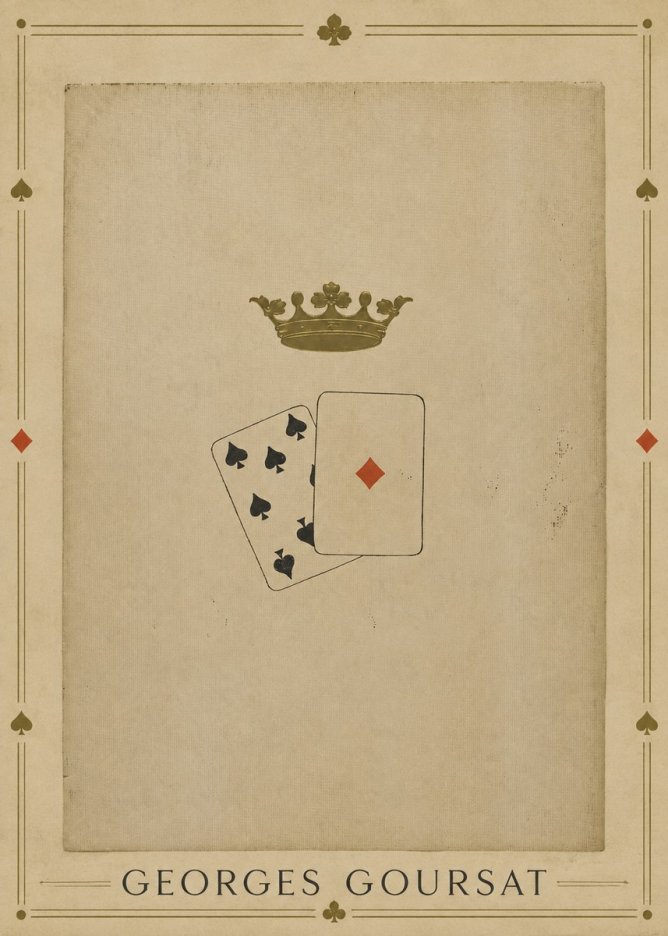 Georges Goursat Crown and Playing Cards No1 - Póster