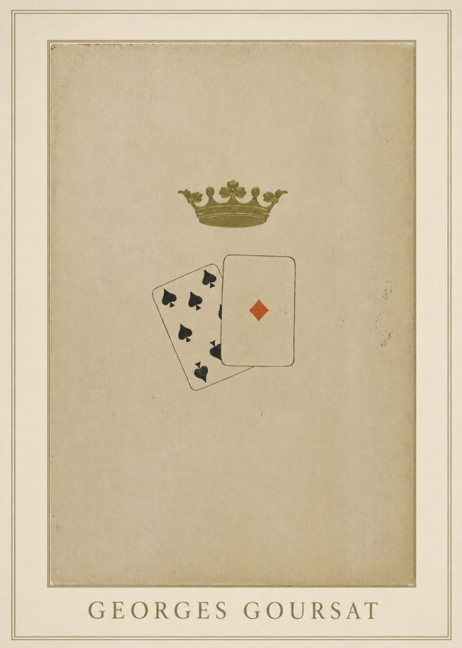 Georges Goursat Crown and Playing Cards No3 - Póster