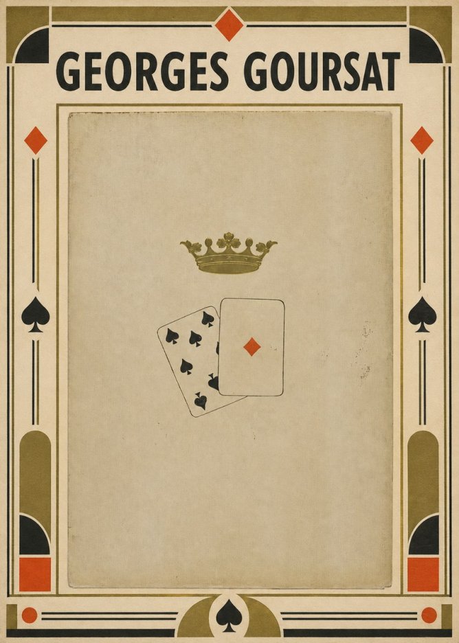 Georges Goursat Crown and Playing Cards No4 - Póster