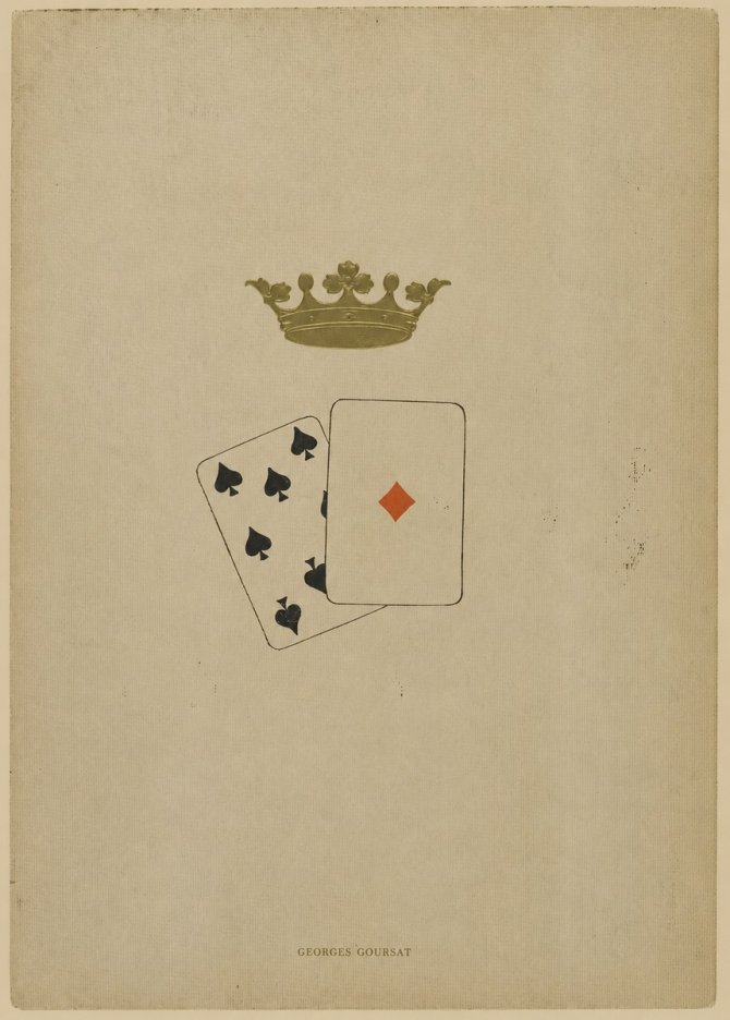 Georges Goursat Crown and Playing Cards No6 - Póster