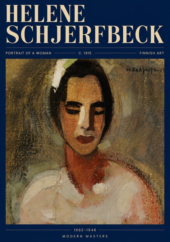 Helene Schjerfbeck Portrait of a Woman III No5 - Póster