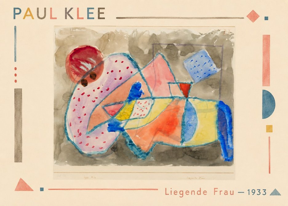 Paul Klee Liegende Frau - 1933 No1 - Póster