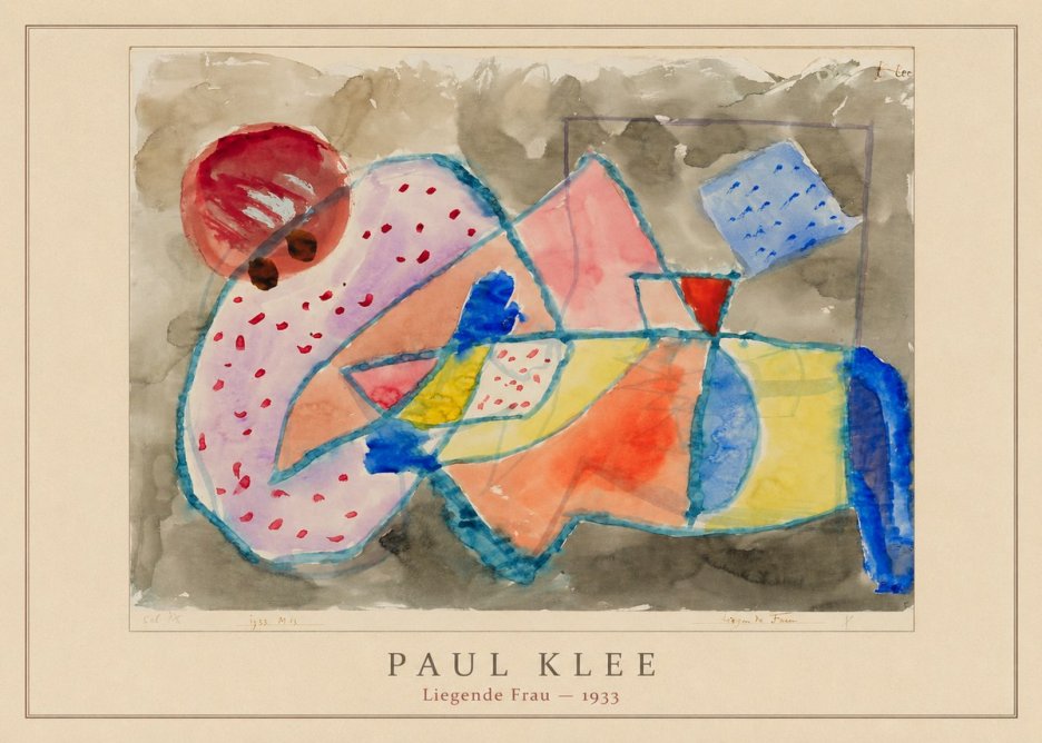 Paul Klee Liegende Frau - 1933 No4 - Póster