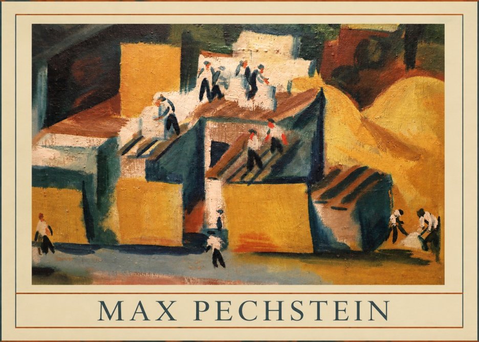 Max Pechstein Workers on Rooftops No5 - Póster