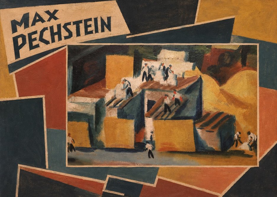 Max Pechstein Workers on Rooftops No6 - Póster
