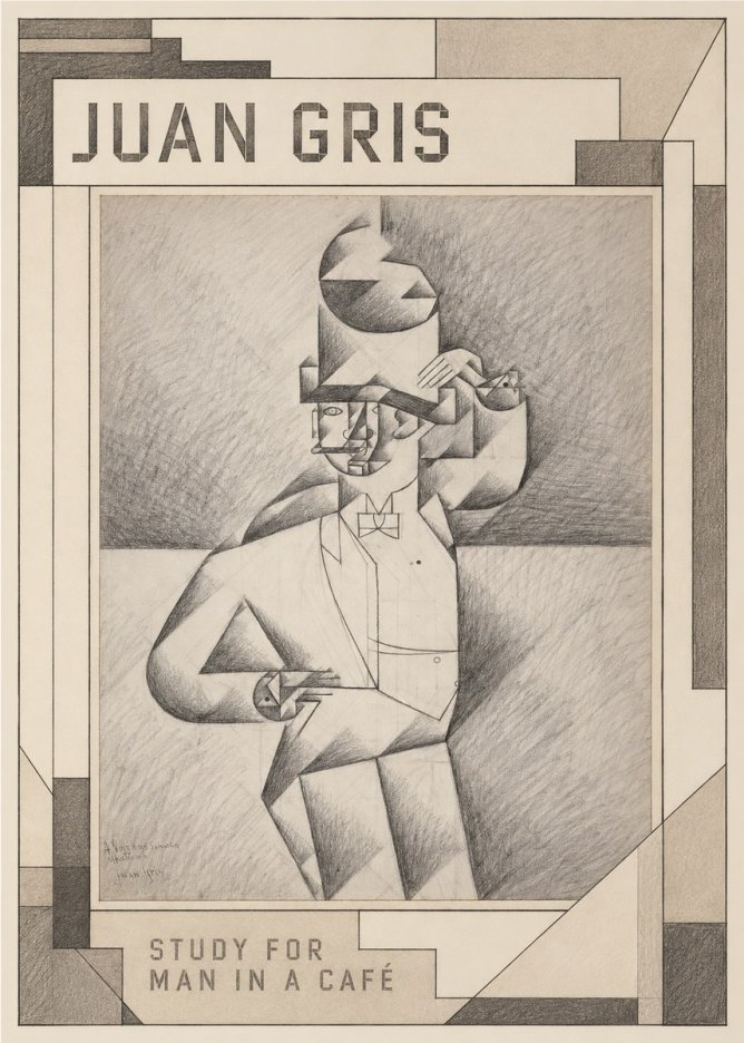 Juan Gris Study for Man in a Café No1 - Póster
