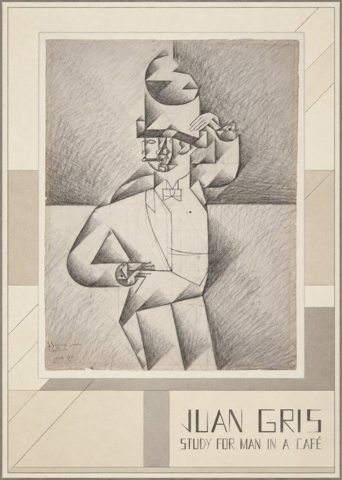 Juan Gris Study for Man in a Café No3 - Póster